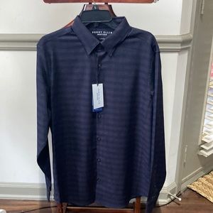 Brand new men’s large Perry Ellis slim fit shirt in navy with red window pane